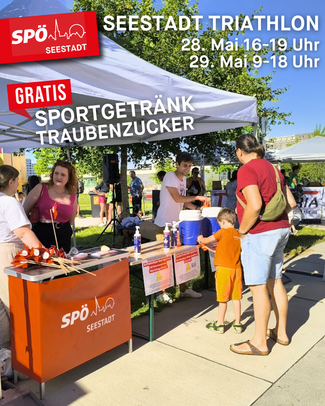 Grätzlgespräch beim Seestadt Triathlon